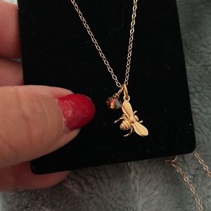 Lucky Bee W/Crystal Necklace,NWT-Boutique
